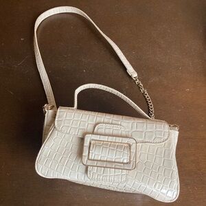 Zara white/cream croc purse